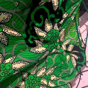 African mid calf green fall maxi style dress!